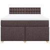 vidaXL Cama box spring con colch&oacute;n tela marr&oacute;n oscuro 160x200 cm