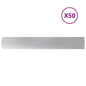 vidaXL Bordes para c&eacute;sped 50 uds 15x103 cm acero galvanizado