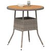 vidaXL mesa de cena con almacenamiento Gris y Acacia 70 x 70 x 73 cm