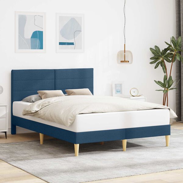 vidaXL Estructura de cama con cabecera Azul 160 x 200 cm tela