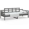 vidaXL Sof&aacute; cama sin colch&oacute;n madera maciza de pino gris 90x200 cm