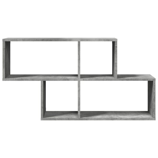 vidaXL Estante de pared madera ingeniería gris hormigón 100x20x53 cm