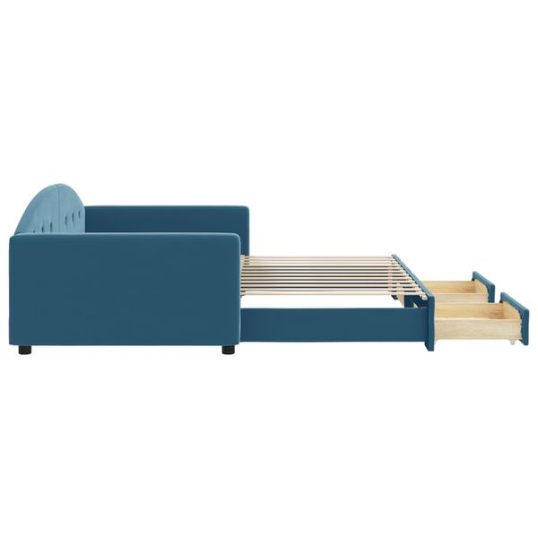 vidaXL Sof&aacute; cama nido con cajones terciopelo azul 100x200 cm