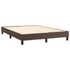 vidaXL Cama box spring colch&oacute;n y LED cuero sint&eacute;tico marr&oacute;n 140x190 cm