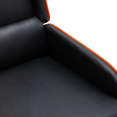 vidaXL Sillón de masaje reclinable de cuero sintético negro y naranja