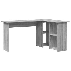 vidaXL Escritorio Gris Sonoma 142 x 102 x 73 cm Madera de ingenier&iacute;a