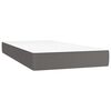 vidaXL Cama box spring y colchón LED cuero sintético gris 90x200 cm