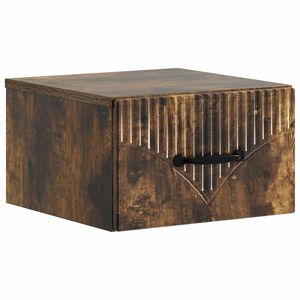 vidaXL Mesita de Noche de Pared Roble Ahumado 34,5 x 33 x 20 cm