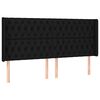 vidaXL Cabecero con orejas de tela negro 203x16x118/128 cm