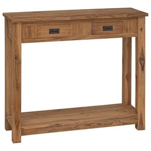 vidaXL Mesa Consola Natural 90 x 30 x 80 cm Madera de teca maciza