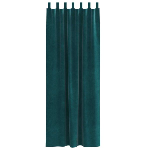 vidaXL Cortinas opacas 2 pcs Verde oscuro 140 x 225 cm Terciopelo