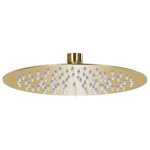 vidaXL Cabezal de ducha redondo efecto lluvia acero inox dorado 20 cm
