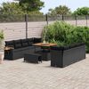 vidaXL Conjunto de sof&aacute;s de jard&iacute;n 12 pcs Negro rat&aacute;n sint&eacute;tico
