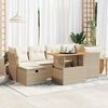 vidaXL Set sof&aacute;s jard&iacute;n y cojines 7 pzas rat&aacute;n sint&eacute;tico acacia beige