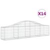 vidaXL Cestas de gaviones 14 uds forma de arco hierro 200x30x40/60 cm