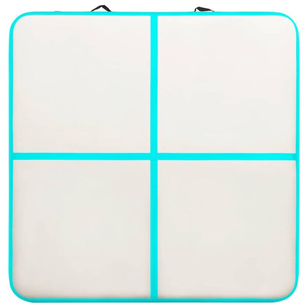 vidaXL Esterilla inflable de gimnasia con bomba PVC verde 200x200x10cm