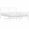 vidaXL Estructura cama sin colch&oacute;n con estribo metal blanco 120x200 cm
