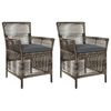 vidaXL Silla de exterior 2 uds. Gris y Gris Oscuro rat&aacute;n sint&eacute;tico