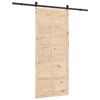 vidaXL Puerta Corredera Marr&oacute;n 80 x 208 cm Madera de pino macizo