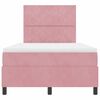 vidaXL Cama Box Spring LED con colch&oacute;n Rosa 120 x 190 cm Terciopelo