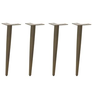 vidaXL Patas c&oacute;nicas para mesa de centro , 4 unidades, acero natural, 30-31 cm