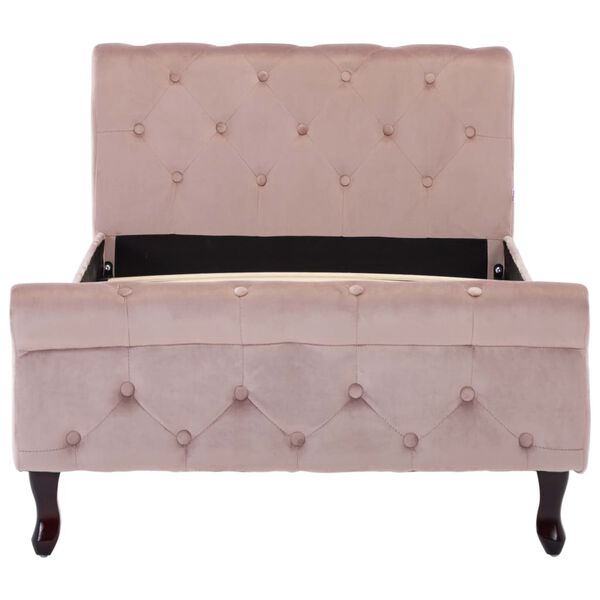 vidaXL Estructura de cama sin colchón terciopelo rosa 90x200 cm
