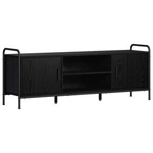 vidaXL Mueble de TV 133 x 33 x 50 cm Roble Negro Madera de ingenier&iacute;a