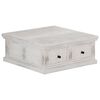 vidaXL Mesa de centro de madera maciza de mango blanco 70x70x30 cm