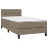 vidaXL Cama box spring colch&oacute;n y luces LED gris taupe 80x200 cm