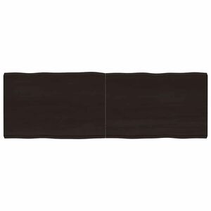 vidaXL Tablero mesa madera tratada borde vivo marr&oacute;n 180x60x(2-6) cm