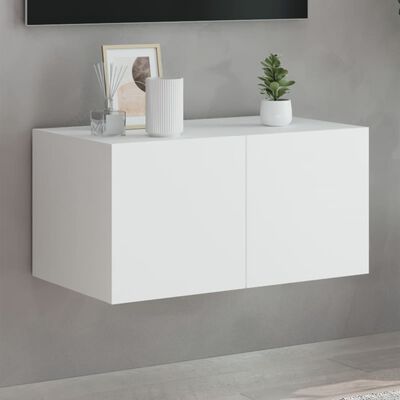 vidaXL Mueble de TV de pared con luces LED blanco 60x35x31 cm