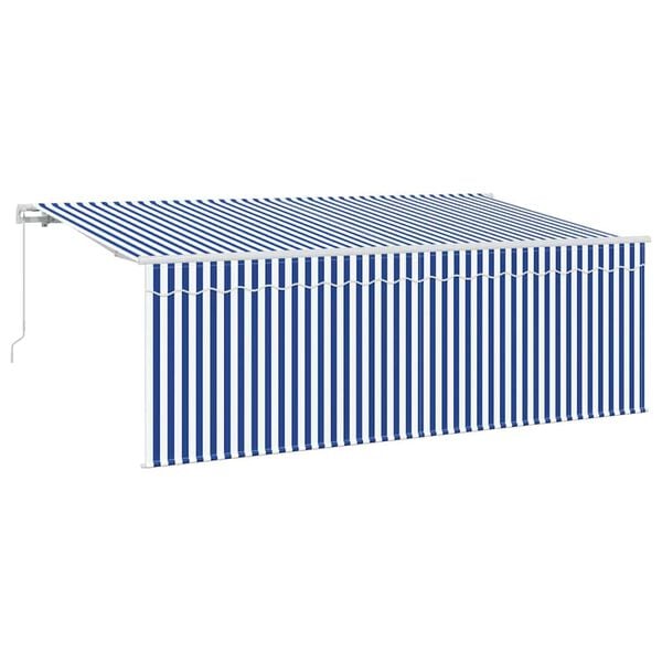 vidaXL Toldo Retr&aacute;ctil Manual Azul y 400 x 200 cm Poli&eacute;ster y Aluminio