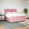 vidaXL Cama box spring con colch&oacute;n terciopelo rosa 180x200 cm