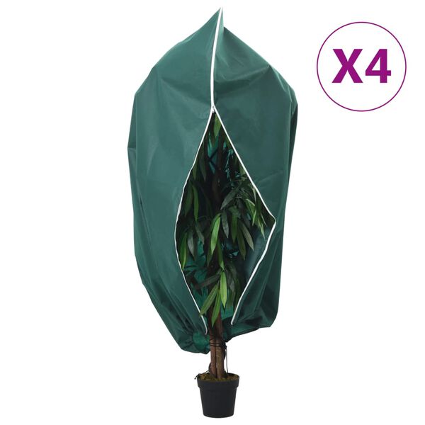 vidaXL Cubiertas para plantas con cremallera 4 uds 70 g/m&sup2; 2,36x2 m
