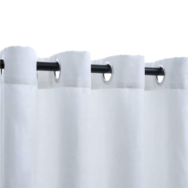 vidaXL Cortinas opacas anillas de metal 2 pzas blanco crudo 140x225 cm