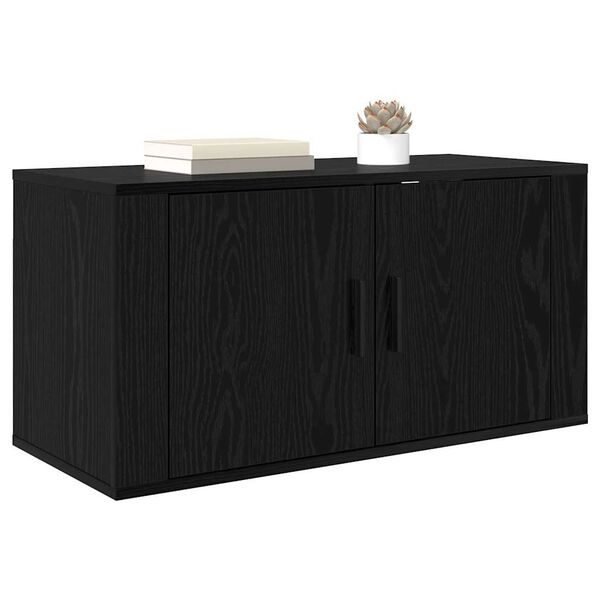 vidaXL Mueble para TV montado en la pared Roble negro