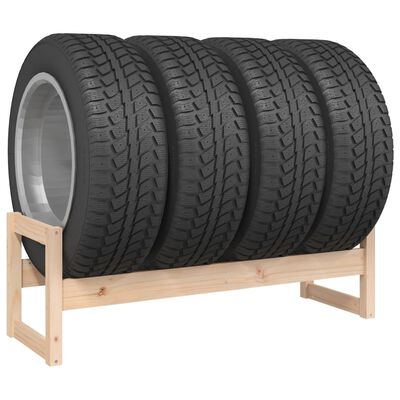 vidaXL Soporte para neumáticos madera maciza de pino 120x40x40 cm