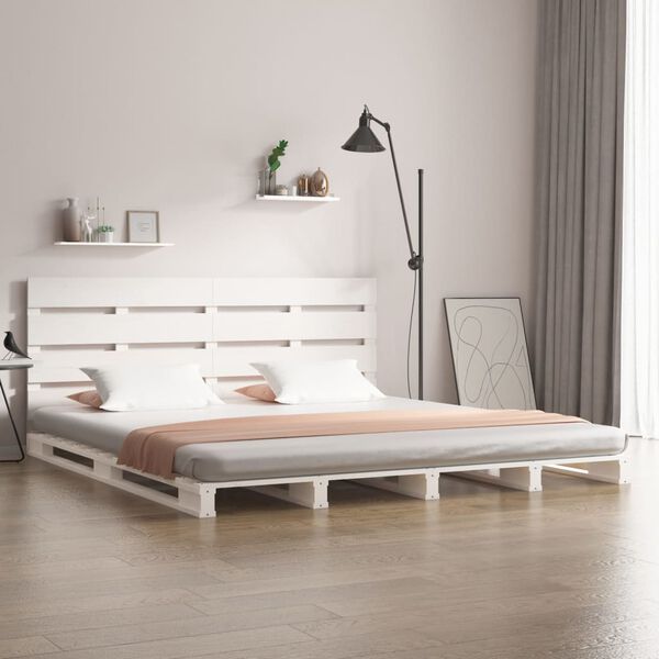 vidaXL Estructura de cama sin colch&oacute;n madera maciza de pino 160x200 cm
