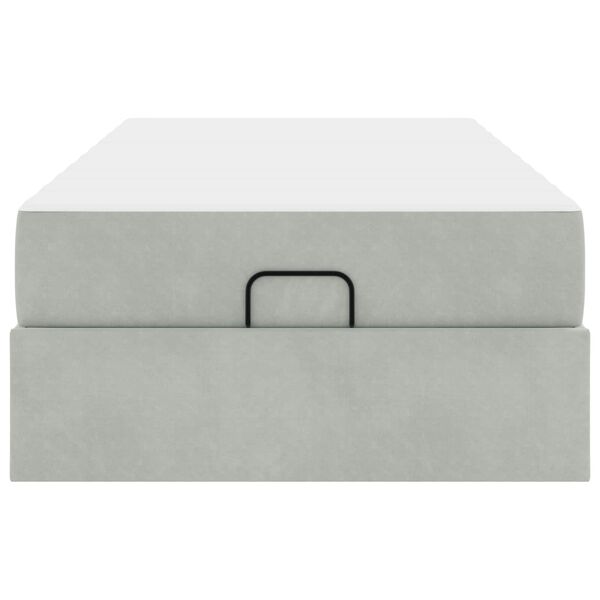 vidaXL Estructura de cama con colchón 2 pcs Gris claro Terciopelo