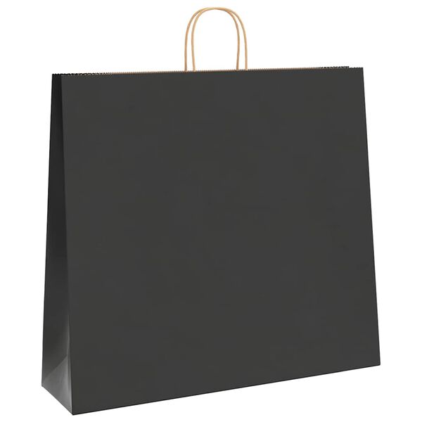 vidaXL Bolsas de papel con asas 50 uds negra 54x15x49 cm