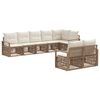 vidaXL Conjunto de sof&aacute;s de jard&iacute;n 8 uds. Beige rat&aacute;n sint&eacute;tico