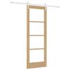 vidaXL Puerta Corredera 73,5 x 198,5 cm Madera de pino maciza y vidrio