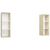 vidaXL Muebles de salón de pared 2 piezas blanco y roble Sonoma