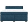vidaXL Cama box spring con colch&oacute;n terciopelo azul 180x200 cm