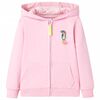 vidaXL Sudadera infantil con capucha y cremallera rosa 92