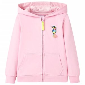 vidaXL Sudadera infantil con capucha y cremallera rosa 92