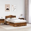 vidaXL Estructura de cama con cabecera Madera vieja 120 x 190 cm