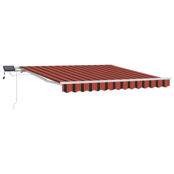 vidaXL Toldo manual retráctil con LED naranja y marrón 300x250 cm