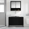 vidaXL Mueble de Cuarto de Ba&ntilde;o con puerta Roble Negro 90 x 33 x 60 cm