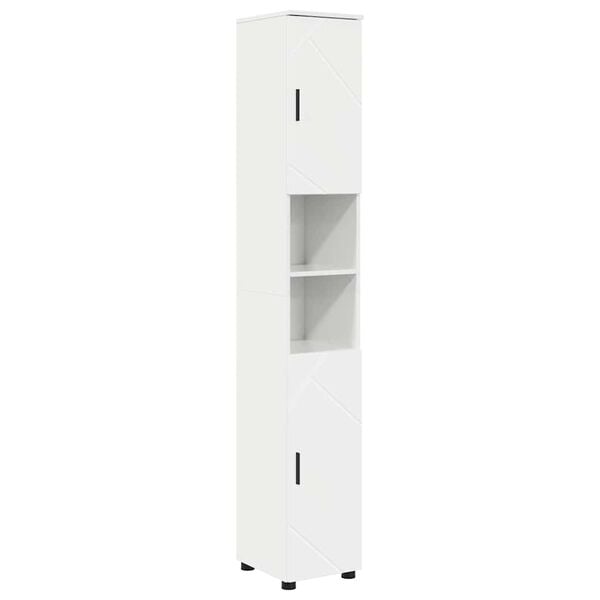 vidaXL Gabinete de Ba&ntilde;o con almacenamiento brillante 30 x 35 x 192 cm